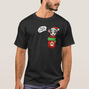 Camiseta Natal de Gado Australiano Alegre Woofmas No Bolso