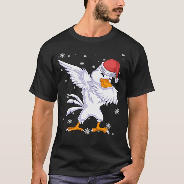 Camiseta natal de galinha (Frente)