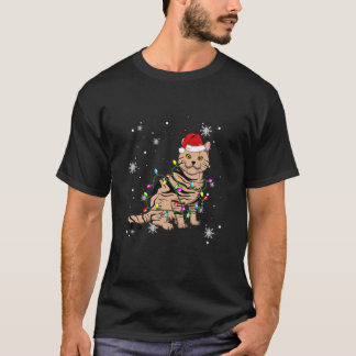 Camiseta Natal de Gato de Ar Curto Americano