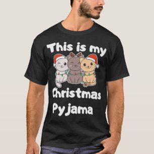 Camiseta Natal De Gato Este É O Meu Pijama De Natal