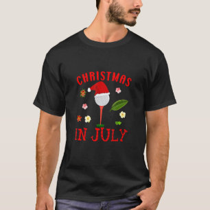 Camiseta Natal De Golfe Na Bola De Golfe De Férias De Julho