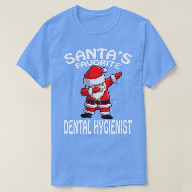 Camiseta Natal de Higienista Dental Favorito das Tantas (Frente do Design)