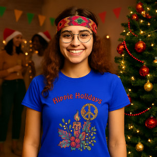 Camiseta Natal de Hippie Psicodélicos Retro