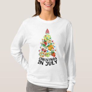 Camiseta Natal De Julho fruta Xmas Árvores De Verão Mulhere