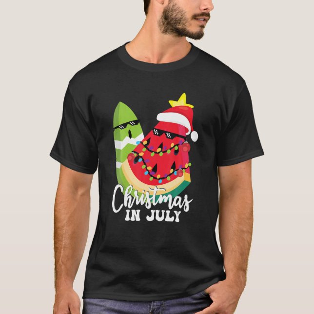 Camiseta Natal De Melão Na Árvore Natal Em Julho Pixel Boni (Frente)