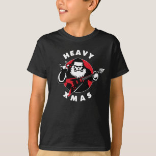 Camiseta Natal de Metal Pesado   Guitarrista Papai Noel
