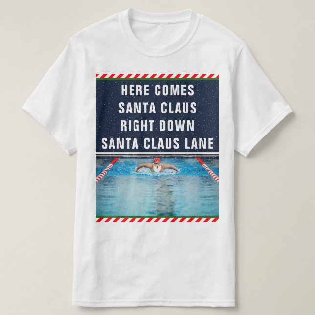 Camiseta Natal de Natação (Frente do Design)