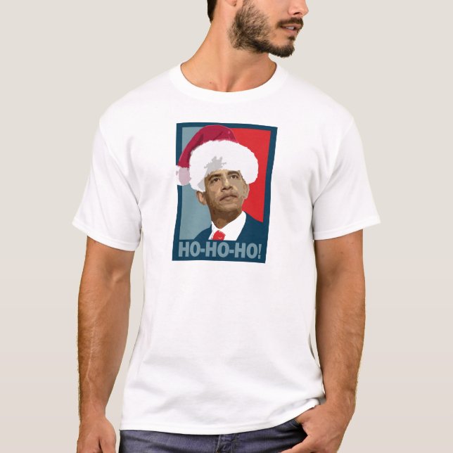 Camiseta Natal de Obama Ho Ho Ho (Frente)