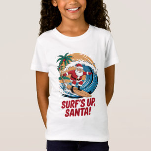 Camiseta Natal de Papai Noel na onda