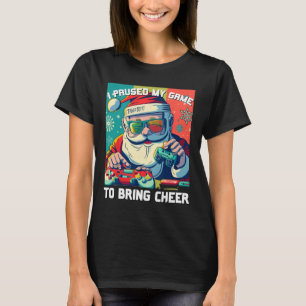 Camiseta Natal De Papais noeis De Jogo Parei Meu Jogo Para