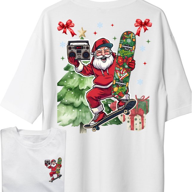 Camiseta Natal de Papais noeis de rua moderna (Criador carregado)