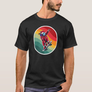 Camiseta Natal de Patinador do Papai Noel - Papai Noel Astr