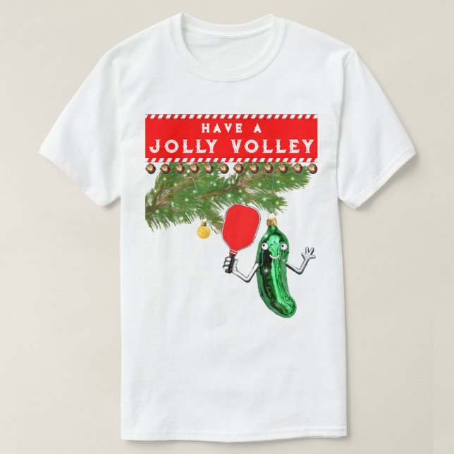 Camiseta Natal de Pickleball Engraçado (Frente do Design)