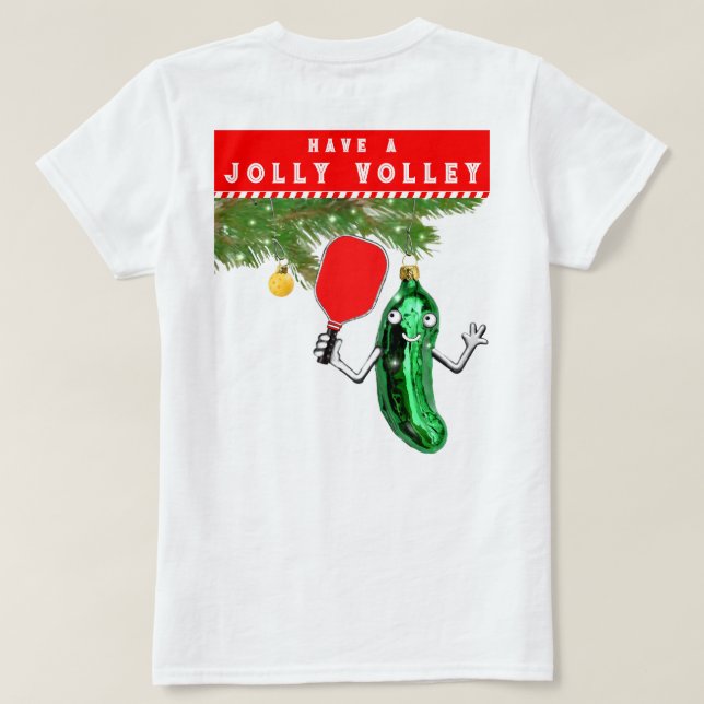 Camiseta Natal de Pickleball Engraçado (Verso do Design)