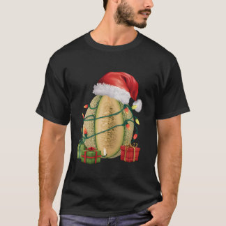 Camiseta Natal de Santa Hat Cantaloupe de Xmas Lighting
