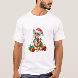 Camiseta Natal de Santa Hat Fox Terrier Dog
