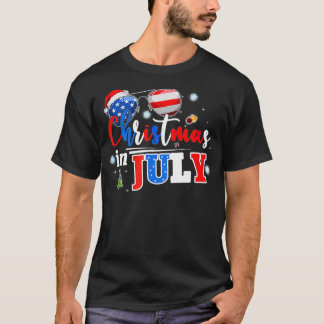Camiseta Natal De Santa Hat No Verão De Julho