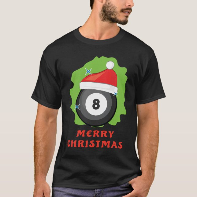 Camiseta Natal de Sinuca Alegre - Divertido (Frente)