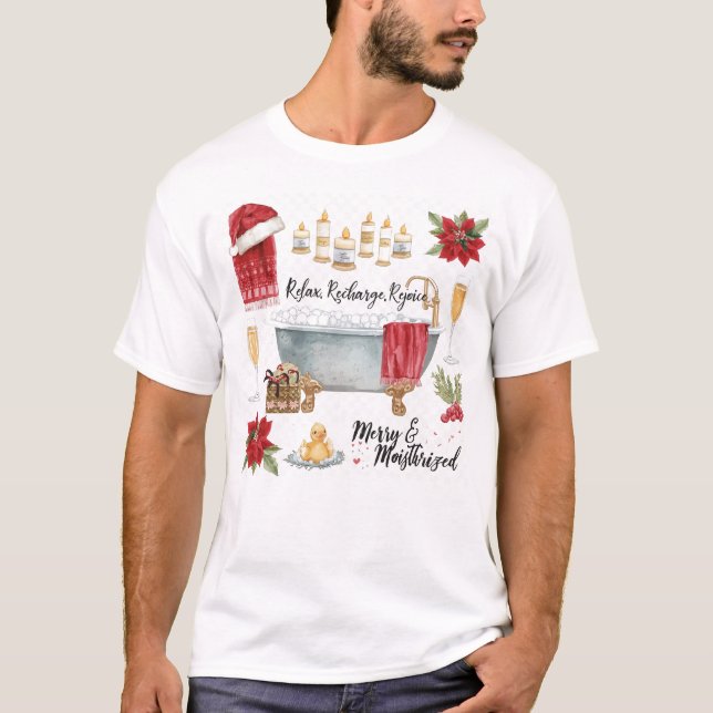Camiseta Natal de Spa com Chapéu de Papai Noel (Frente)
