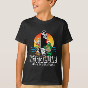 Camiseta Natal de surfe fofo em Honolulu Oahu Ilha do Havaí
