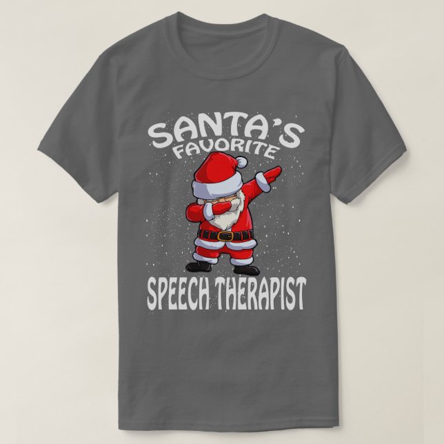 Camiseta Natal de Terapia de Fala Favorita do Santas (Frente do Design)