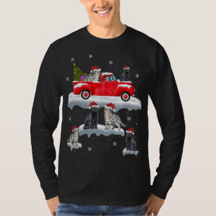 Camiseta Natal De Tração De Gato, Árvore Vermelha De Natal,
