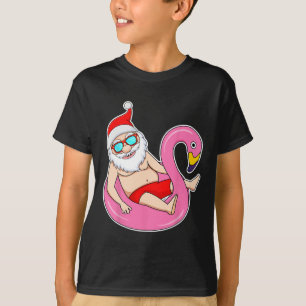 Camiseta Natal de Verão em Julho Papai Noel Tropical na Pis