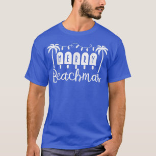 Camiseta Natal De Verão No Gráfico De Beachmas Felizes De J