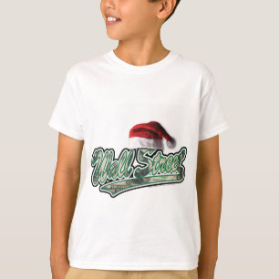 Camiseta Natal de Wall Street com um chapéu do papai noel