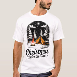 Camiseta Natal debaixo da cena do acampamento das estrelas