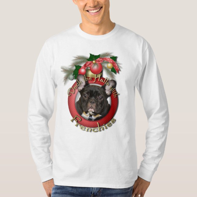 Camiseta Natal - Deck the Halls - Franceses - Teal (Frente)