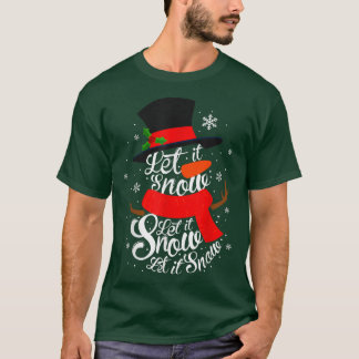 Camiseta Natal, Deixe Nevar, Boneco de Neve, Boneco de Neve