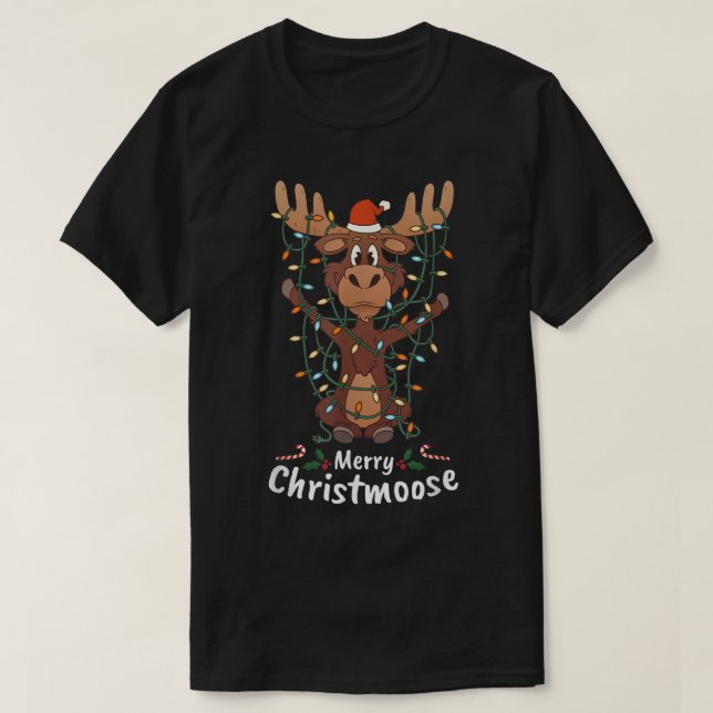 Camiseta Natal divertido com alce | Alce de Natal fofo (Frente do Design)