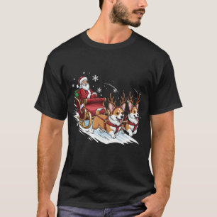 Camiseta Natal Divertido Corgi Cães Amante Xmas