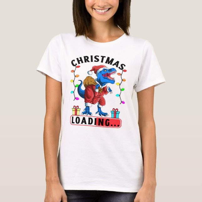 Camiseta Natal Divertido de Dinossauro Presentes de T Rex d (Frente)
