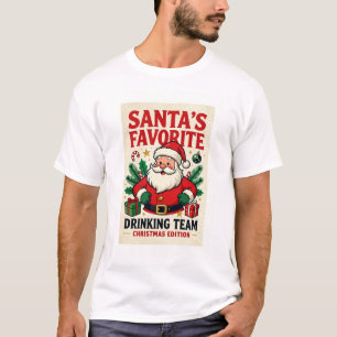 Camiseta Natal Divertido – Equipe de Bebedores Favorita do 