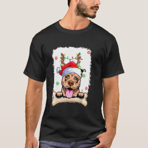 Camiseta Natal Divertido Feliz Natal Bonito Papai Noel Pitb