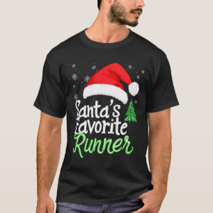Camiseta Natal divertido Papai Noel favorito corredor corri