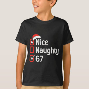 Camiseta Natal Divertido Verificado Lista Boa Má 6 7 Meme