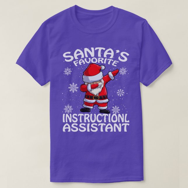 Camiseta Natal do Assistente de Instruções Favorito do Sant (Frente do Design)