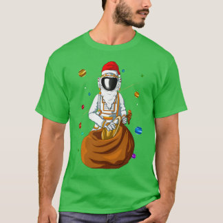 Camiseta Natal do Astronauta Santa Claus