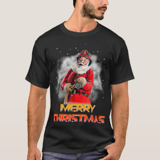 Camiseta Natal do Bombeiro do Santa Claus