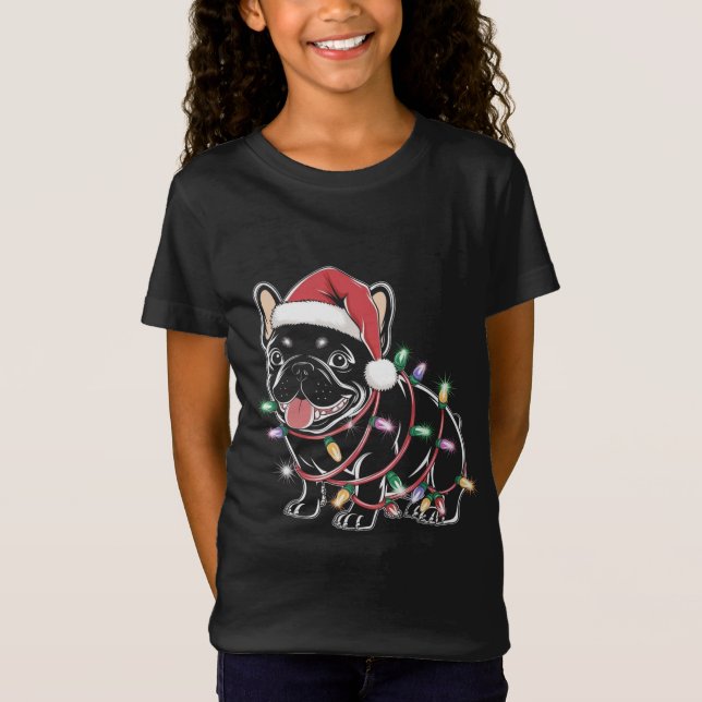 Camiseta Natal do Buldogue Francês (Frente)