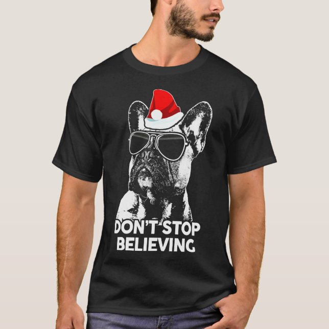 Camiseta Natal do Buldogue Francês (Frente)