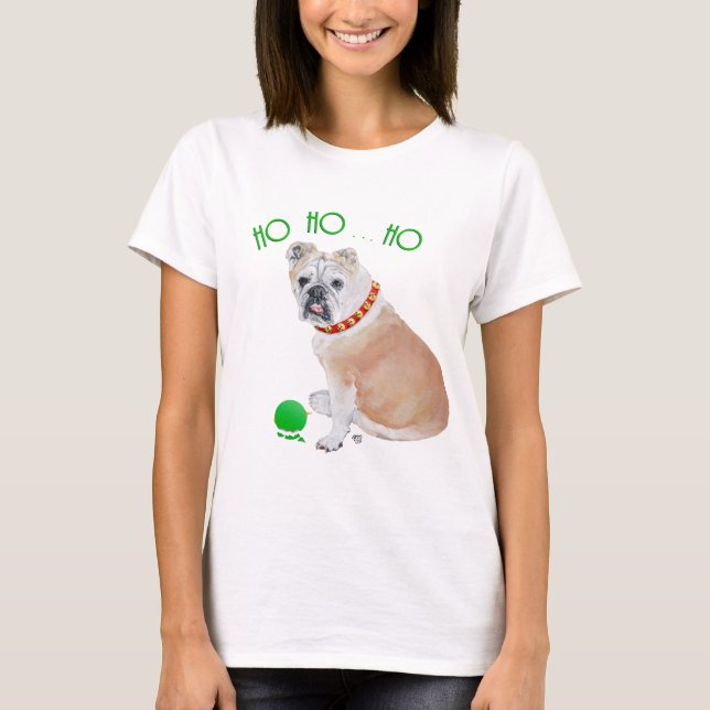 Camiseta Natal do Bulldog Inglês (Frente)