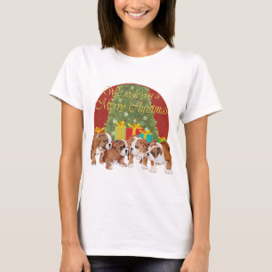 Camiseta Natal do Bulldog Inglês