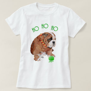 Camiseta Natal do Bulldog Inglês