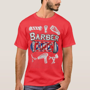 Camiseta Natal do Cabelo Barber Pole Barber de 27s