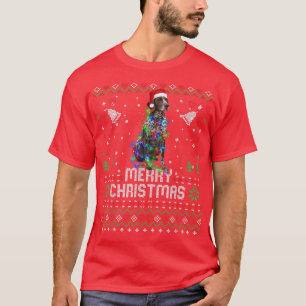 Camiseta Natal do Cachorro Santa Hat, pintor baixinho alemã