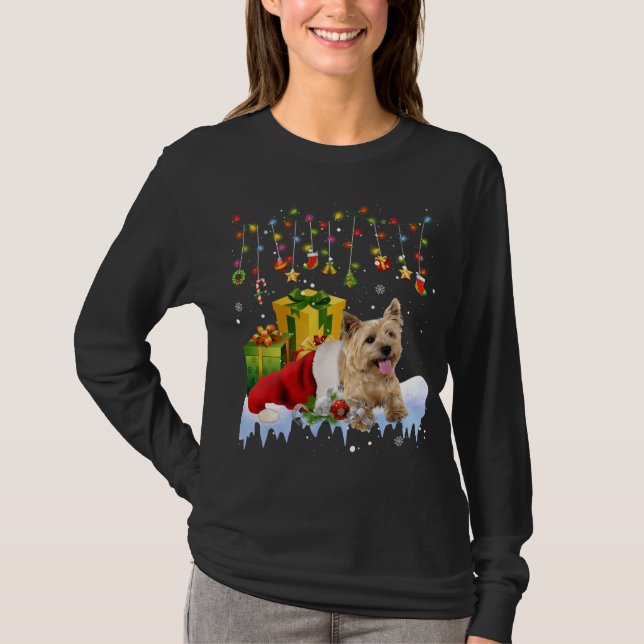 Camiseta Natal do Cairn Terrier Santa Hat (Frente)